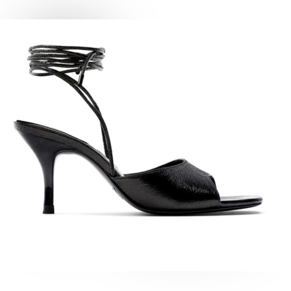 Elegant Zara Black Strappy Heels Size 40